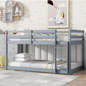 Brown Twin over Twin Size Bunk Bed with Ladder and Strengthened Slats