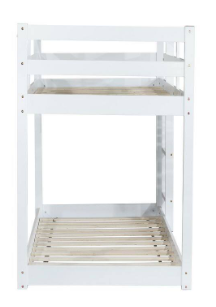 Brown Twin over Twin Size Bunk Bed with Ladder and Strengthened Slats