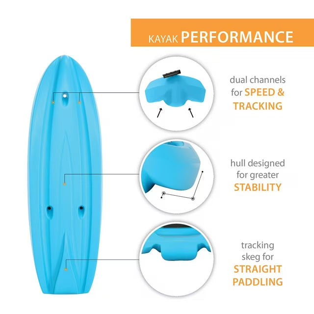 6'6" Youth Sit-On-Top Kayak, Paddle Included