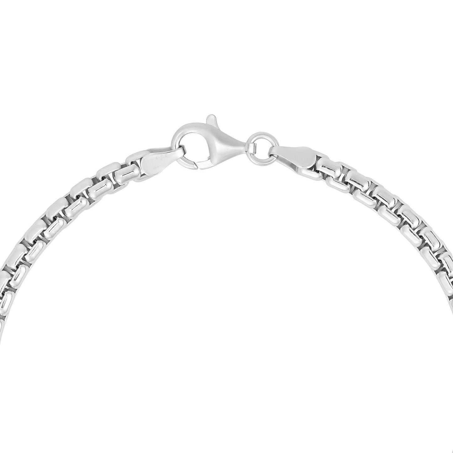 Oval Box Chain Bracelet in Sterling Silver