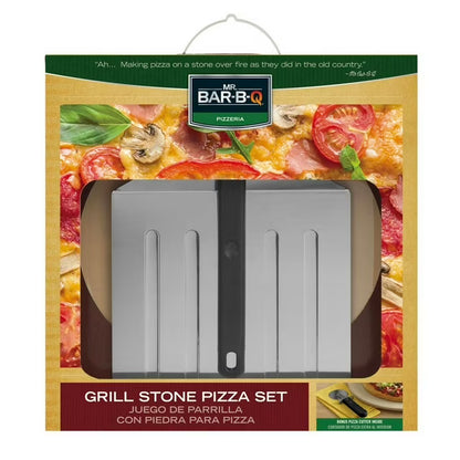 Grill Stone Pizza Kit With Peel & Cutter