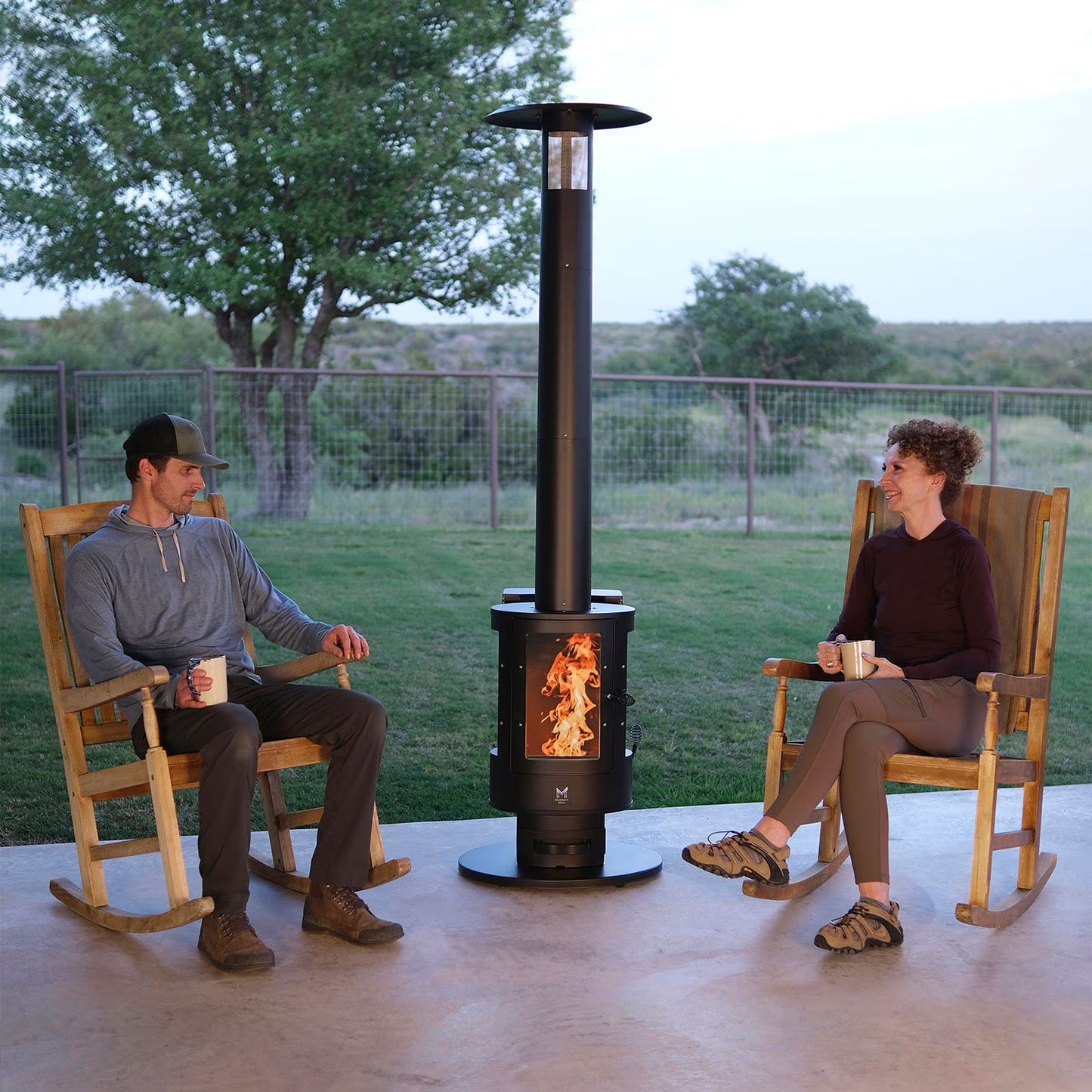 Outdoor Pellet Fueled Patio Heater with Cover - 70,000 BTU