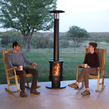 Outdoor Pellet Fueled Patio Heater with Cover - 70,000 BTU