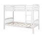 Twin over Twin Wood Bunk Bed with Ladder, White  - Divided into 2 Separate Beds