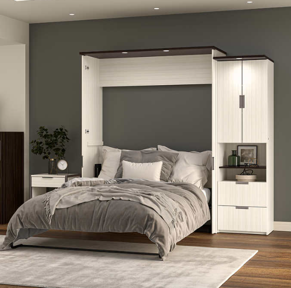 Lumina Queen Murphy Bed with Storage Cabinet