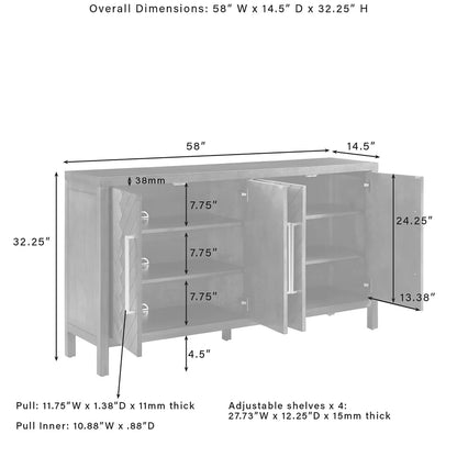 Darcy Sideboard Buffet, Dark Brown
