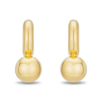 Neuhardt Ball Huggie Hoop Earrings in 18K Gold Vermeil