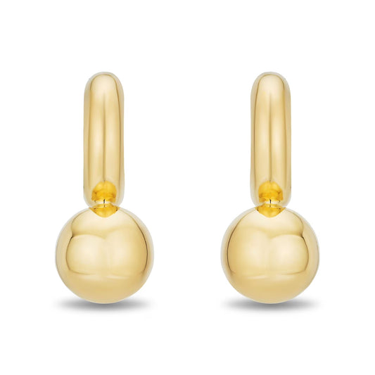 Neuhardt Ball Huggie Hoop Earrings in 18K Gold Vermeil