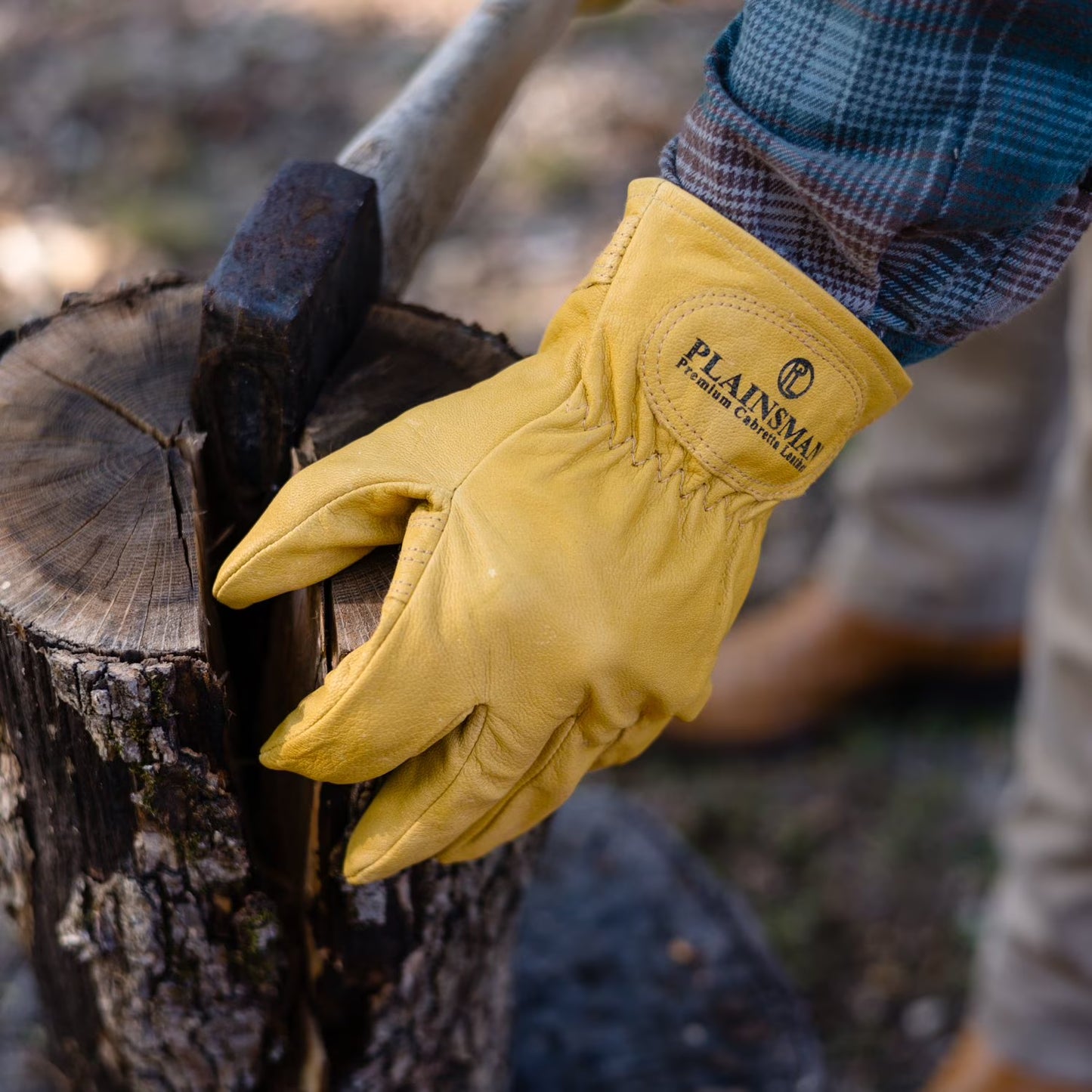 Premium Cabretta Tan Leather Gloves, 2 Pairs