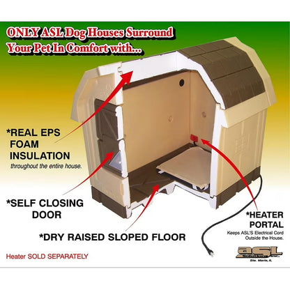 Grey Insulated Dog Palace & Bed Combo