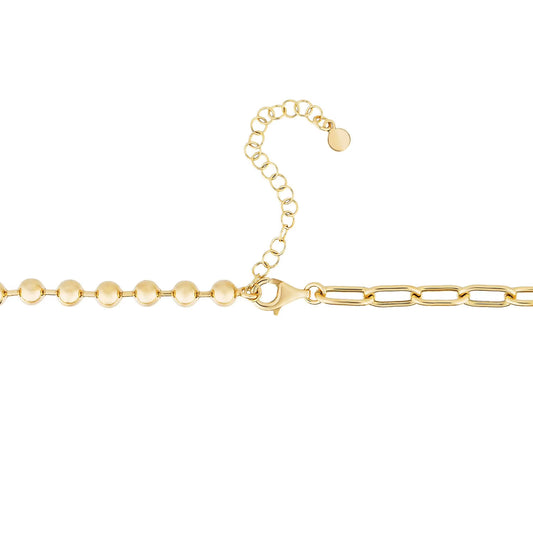 Neuhardt Ball & Paperclip Chain Necklace in 18K Gold Vermeil