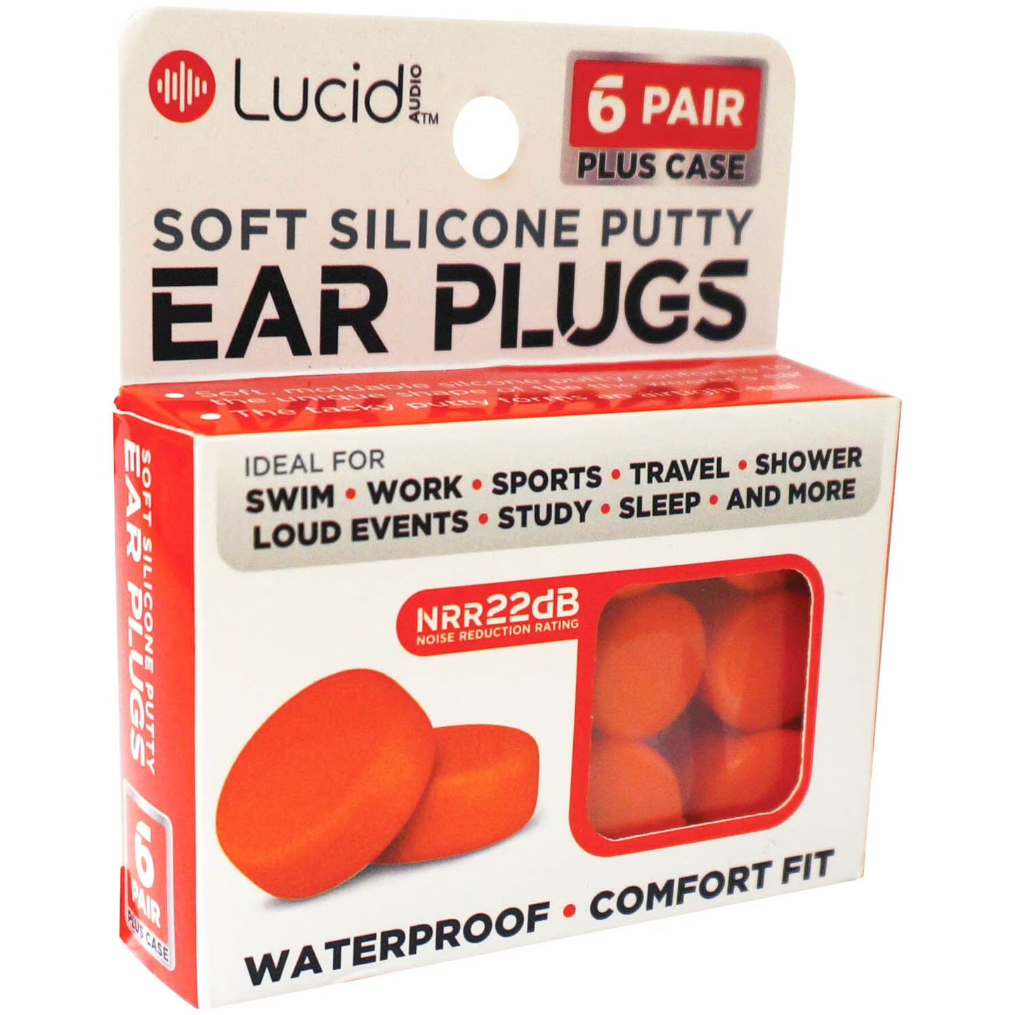 Silicone Ear Plugs 6 pk.