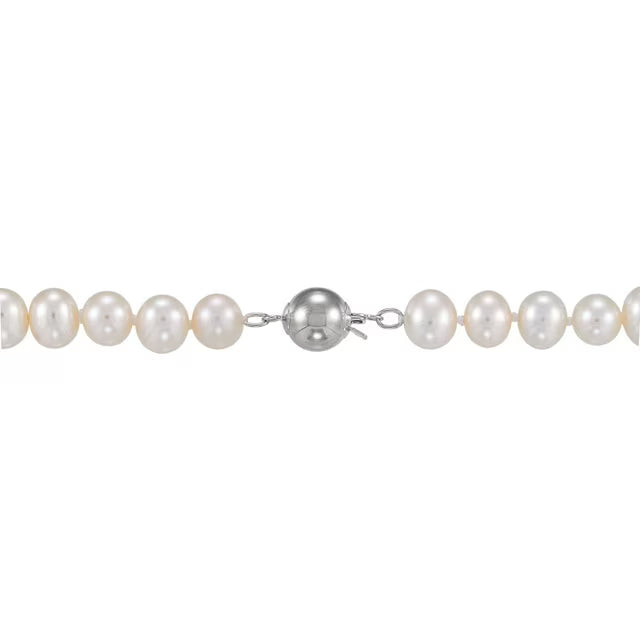 Freshwater Cultured Pearl and Silver Bead 3 Piece Set in Sterling Silver