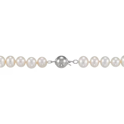Freshwater Cultured Pearl and Silver Bead 3 Piece Set in Sterling Silver