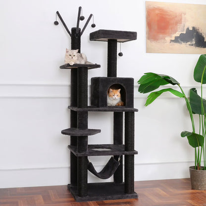 Multi-Functional Cat Tower, 73.6 in., Dark Grey