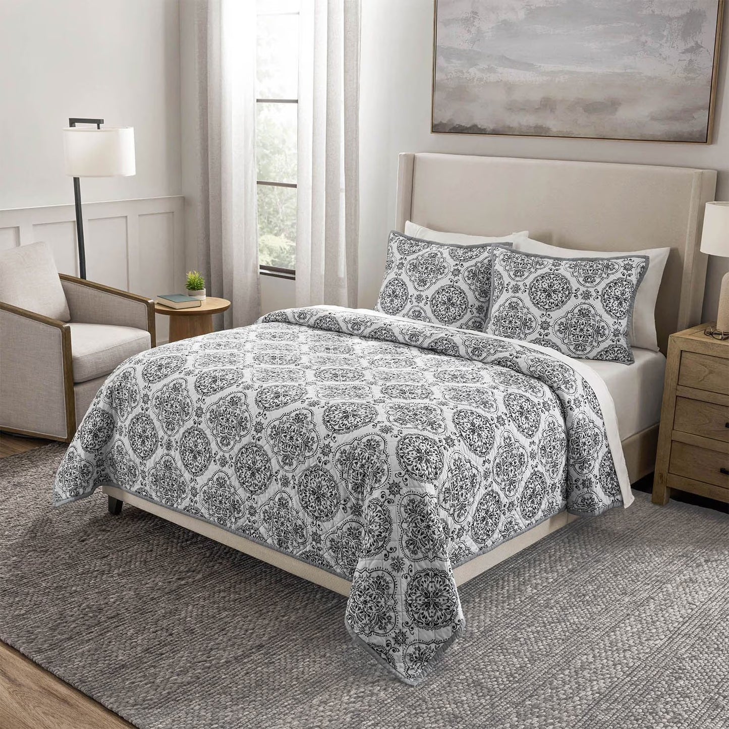 3-Piece Printed Quilt Sets, Assorted Sizes