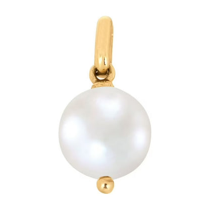 Cultured Pearl Charm Paperclip Bracelet in 14K Gold