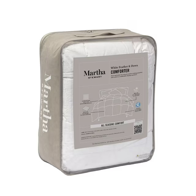 100% Cotton White Feather and Down Comforter