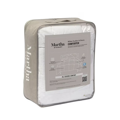 100% Cotton White Feather and Down Comforter