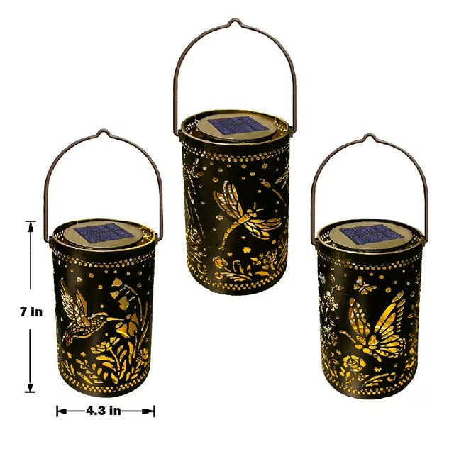 Forest Trio Solar Lanterns, 3-Pack
