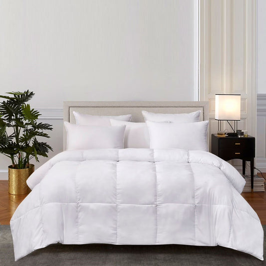 100% Cotton White Feather and Down Comforter