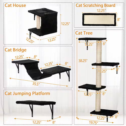 Wall-mounted Cat Tree Shelf