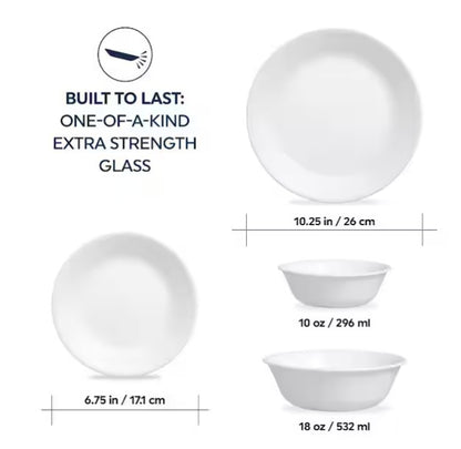 16-Piece Dinnerware Set (Service for 4) in White