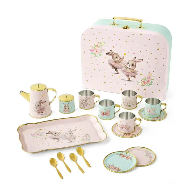 Tin Tea Set, 18 pc
