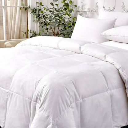 100% Cotton White Feather and Down Comforter