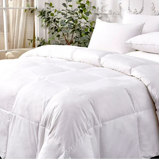 100% Cotton White Feather and Down Comforter