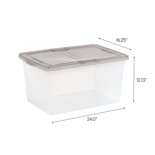 58-Quart Snap Top Plastic Storage Box