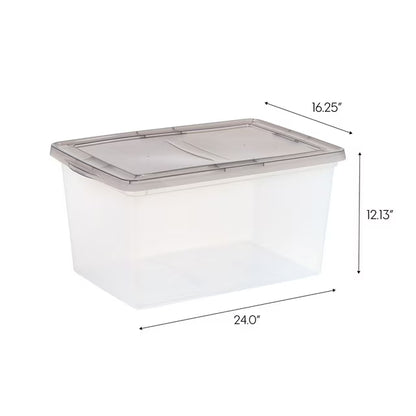 58-Quart Snap Top Plastic Storage Box