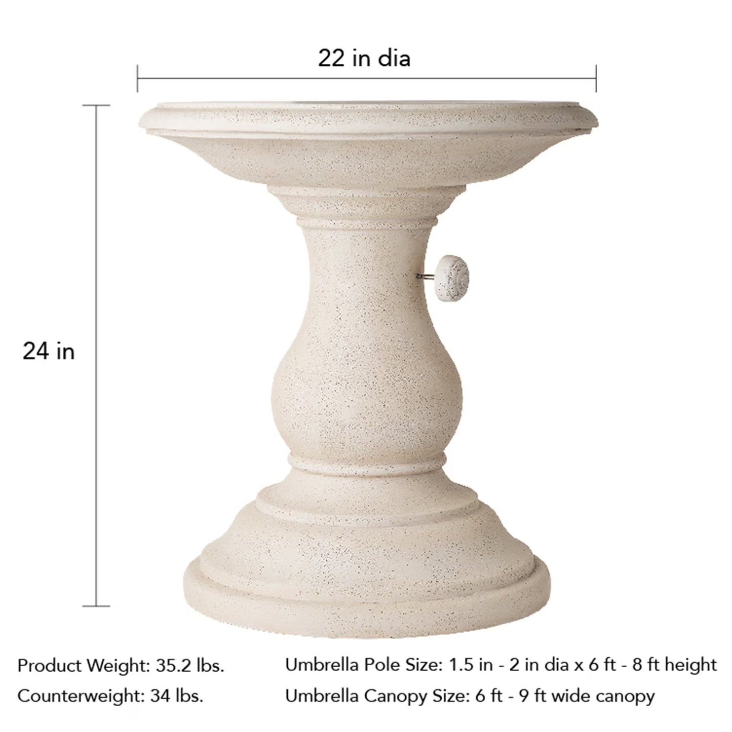 22" Classic Outdoor Patio Bistro Umbrella Table