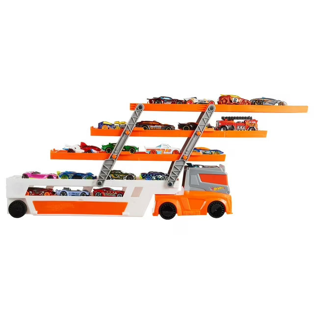 Mega Hauler Truck Playset with 20 Die-Cast Cars and Storage