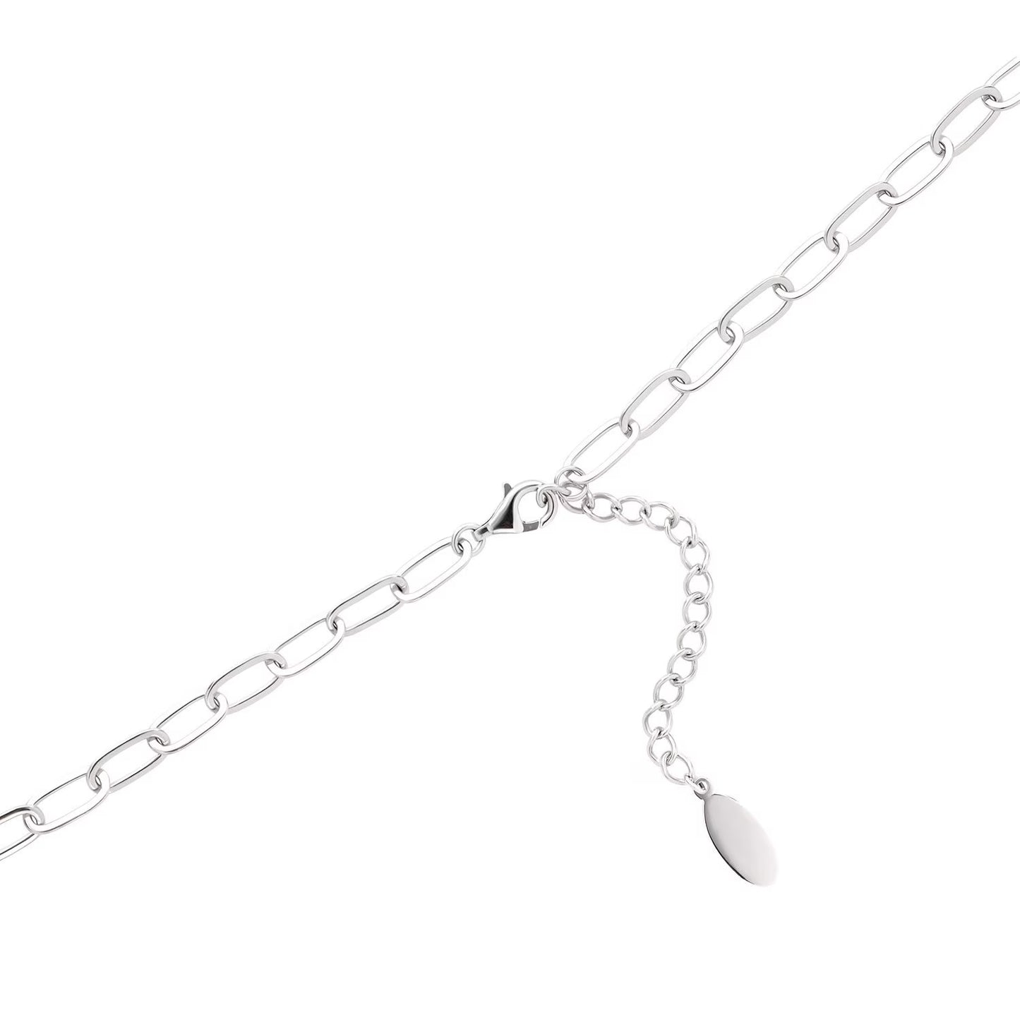 Heart Paperclip Chain Pendant Necklace in Sterling Silver