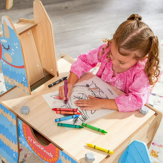 Llama Pinata Building Bricks Table with 50 Blocks