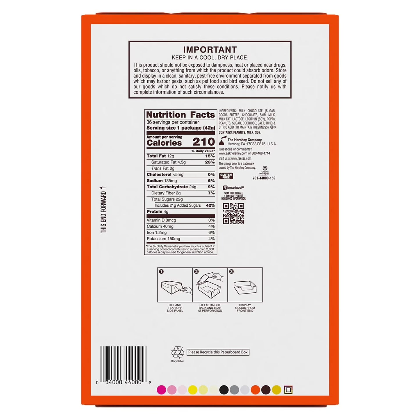 REESE'S Milk Chocolate Peanut Butter Cups, 1.5 oz., 36 pk.