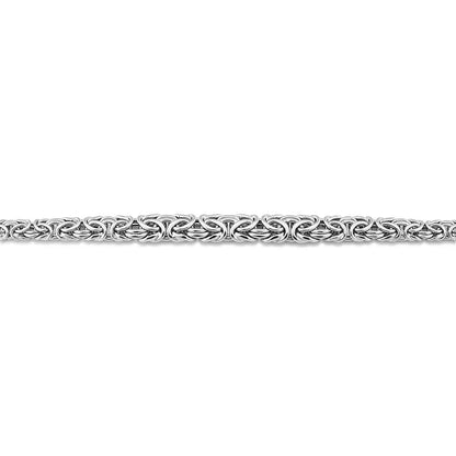 Rhodium Plated Gaduated Byzantine Necklace in Sterling Silver