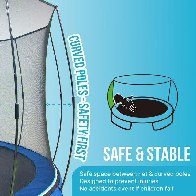 12' Heavy Duty Springless Trampoline with Basketball Set