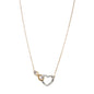 Round Cut White Crystal Infiniti & Heart Hyperbola Pendant Necklace