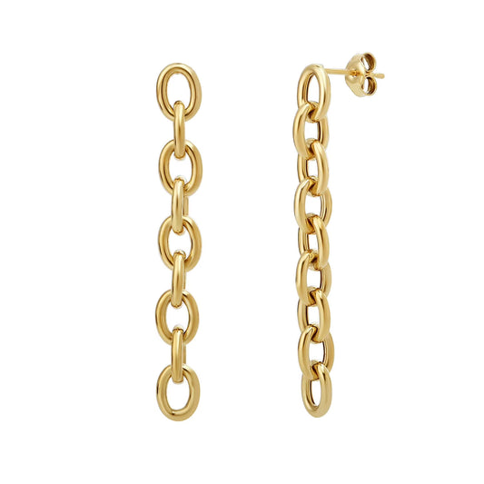 Rolo Dangling Earrings in 14K Gold