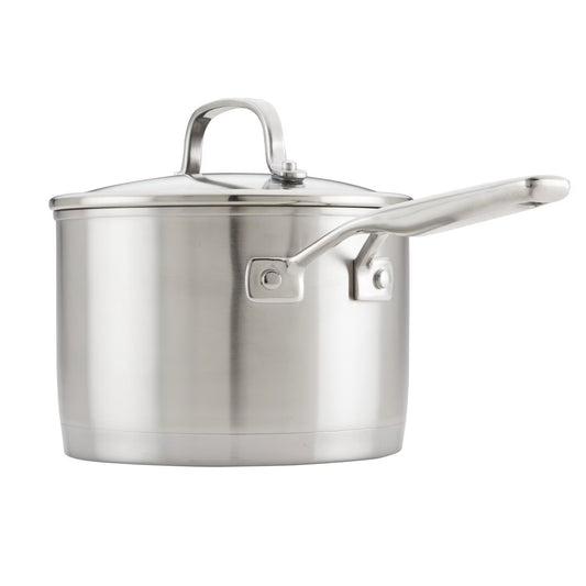 3 Ply Base Stainless Steel 11 Piece Cookware Set, Brushed Stainless Steel