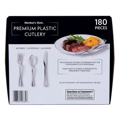 Premium Silver-Look Cutlery Combo 180 ct.