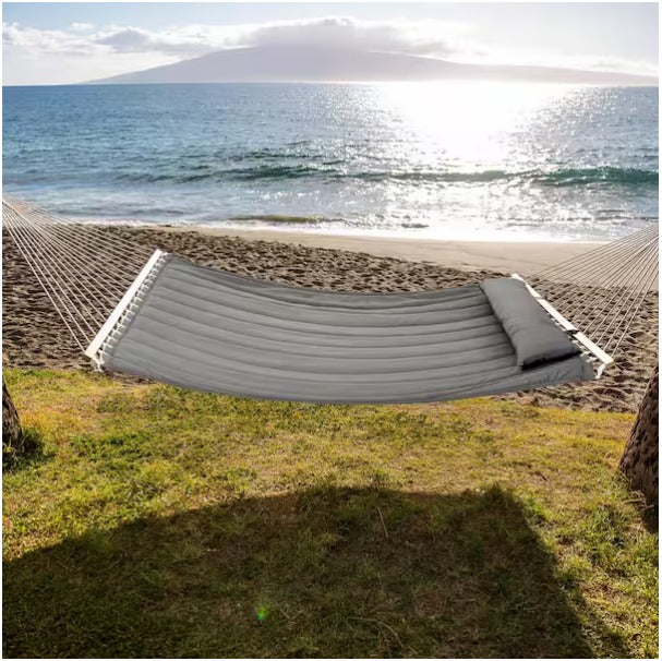2-Person Hammock with Hardwood Spreader Bar and Pillow