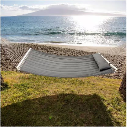 2-Person Hammock with Hardwood Spreader Bar and Pillow