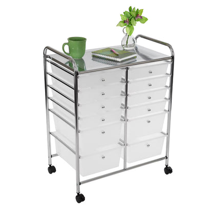 12-Drawer Rolling Organizer Cart