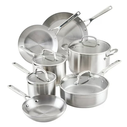 3-Ply Base Stainless Steel 11-Piece Cookware Set