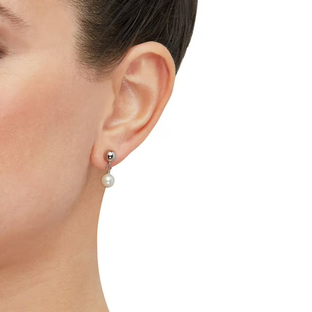 Freshwater Cultured Pearl and Silver Bead 3 Piece Set in Sterling Silver