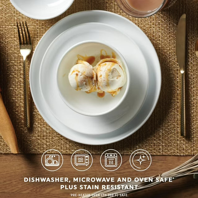 12-Piece Modern Round Dinnerware Set