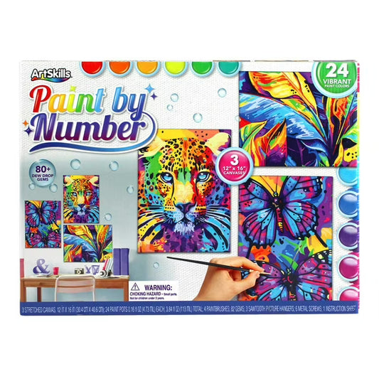 Tropical Paint By Number 3 Canvas Panel Set